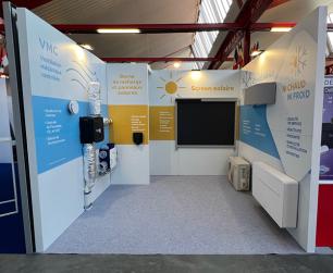 Impression sur bois pour stand