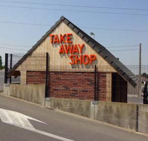 Lettres boitiers éclairage direct TAKE AWAY SHOP